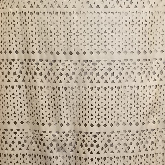 Calvin Klein Faux Leather Eyelet Pencil Skirt Size 8 Cream Beige Work Office - Picture 5 of 7